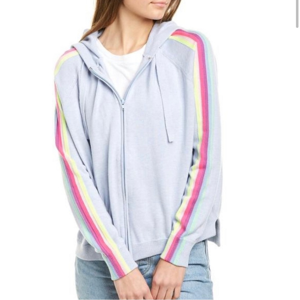 Whisper by Brodie Pastel Sweater Rainbow Trim Sleeves